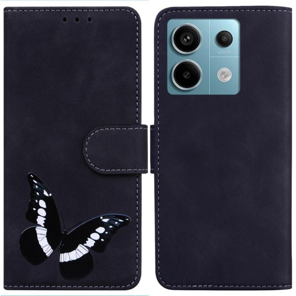 Leren Hoesje Voor Xiaomi Redmi Note 13 Pro 5g Binfen Kleur Vlinderpatroon