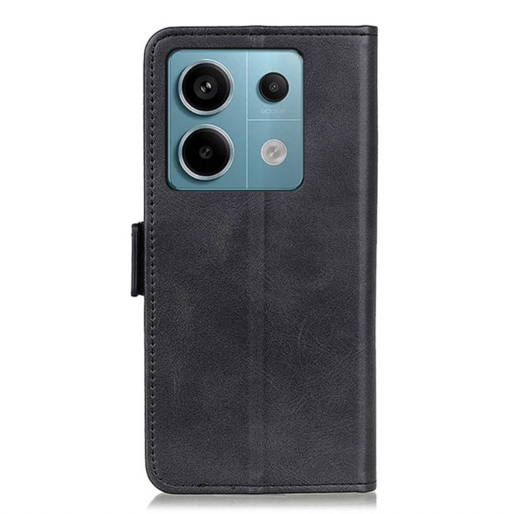 Leren Hoesje Voor Xiaomi Redmi Note 13 Pro 5g Dubbele Sluiting