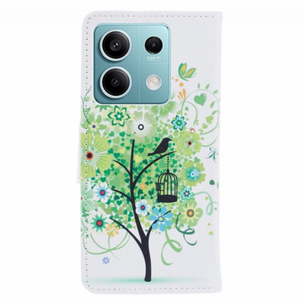 Leren Hoesje Voor Xiaomi Redmi Note 13 Pro 5g Groene Boom