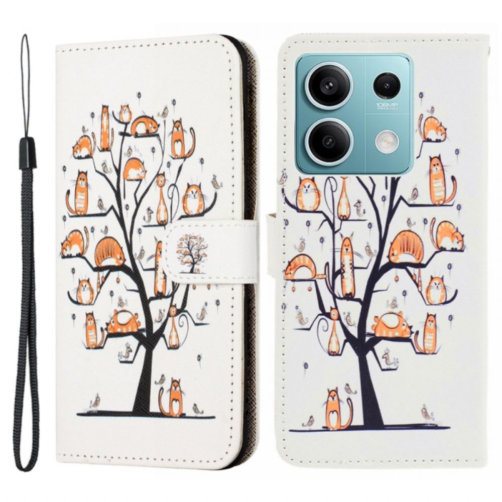 Leren Hoesje Voor Xiaomi Redmi Note 13 Pro 5g Katten In De Boom