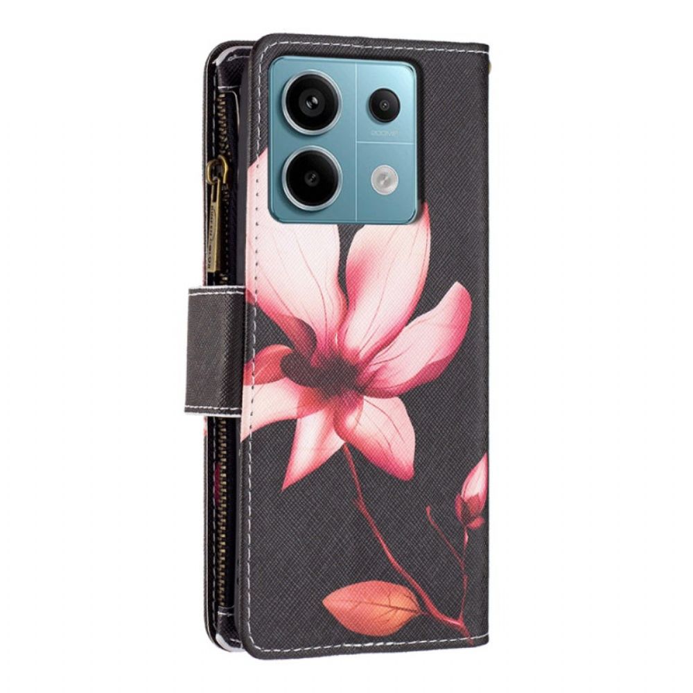 Leren Hoesje Xiaomi Redmi Note 13 Pro 5g Lotus-portemonnee