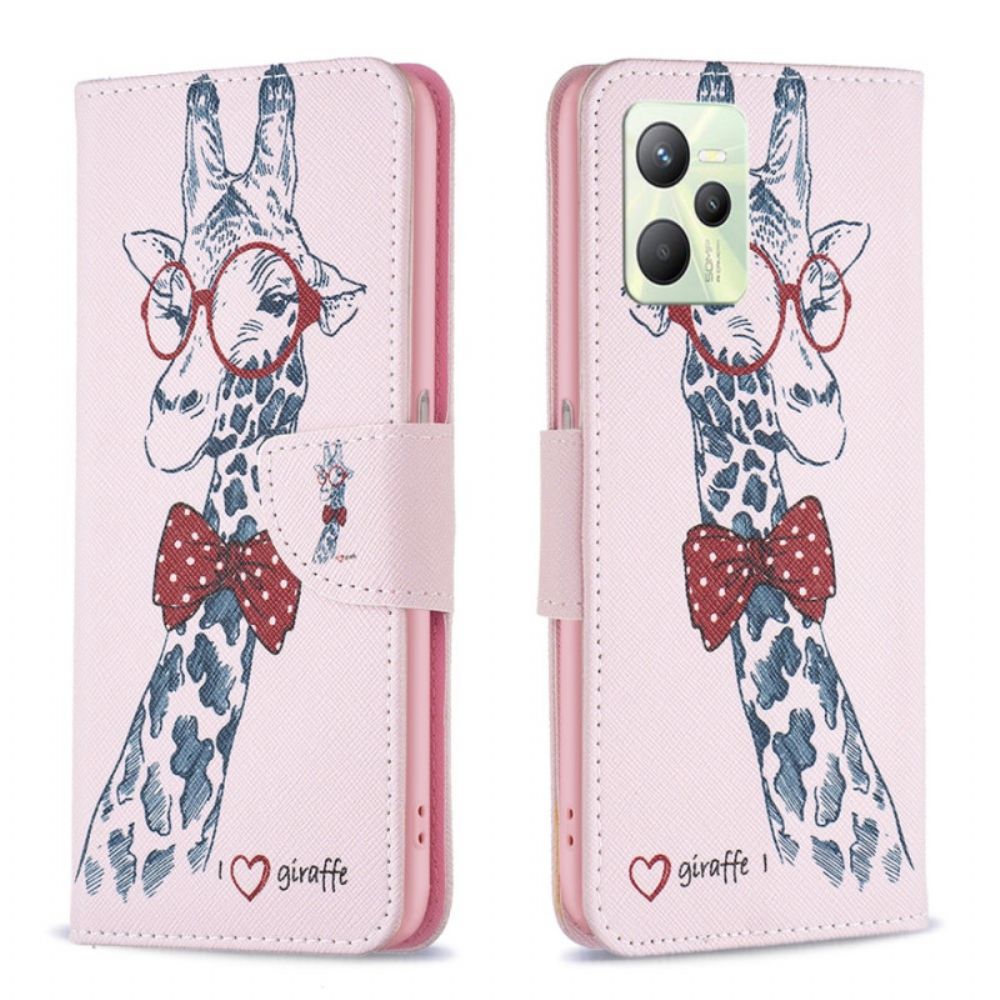 Folio-hoesje voor Realme C35 Giraffe