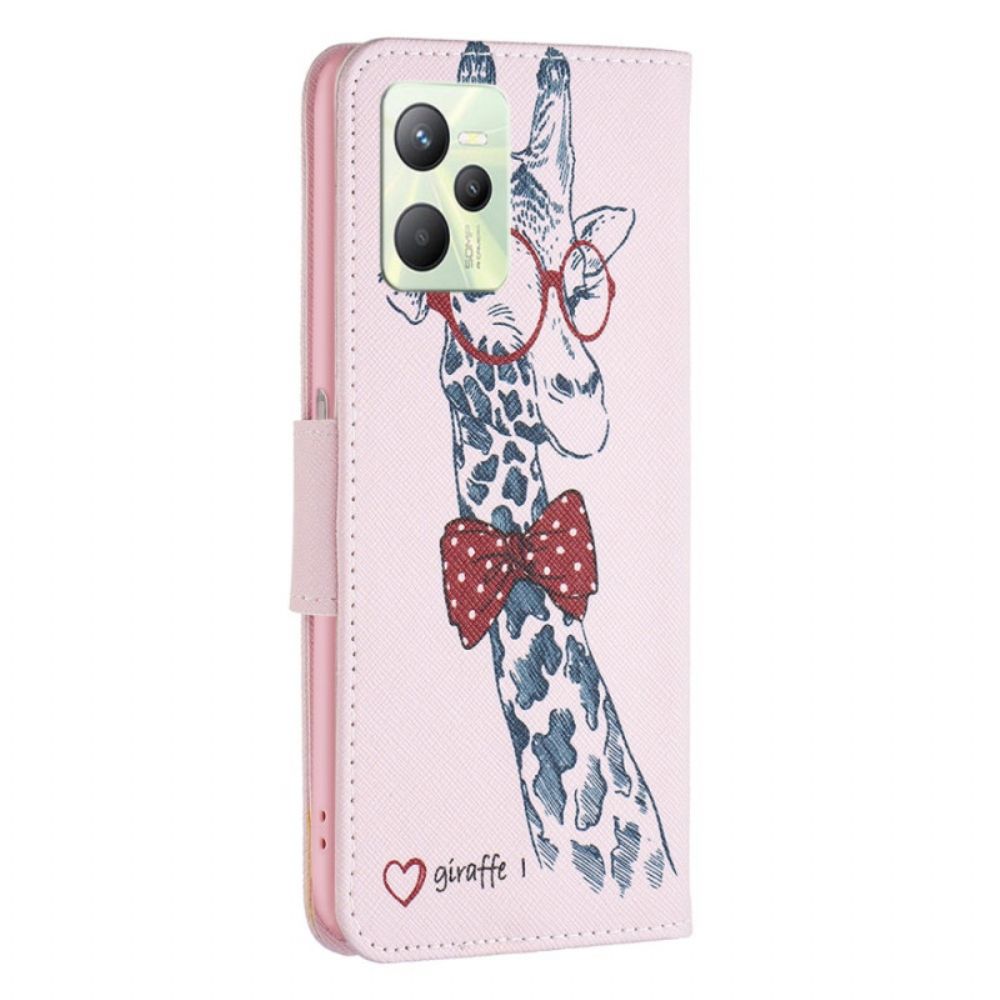 Folio-hoesje voor Realme C35 Giraffe