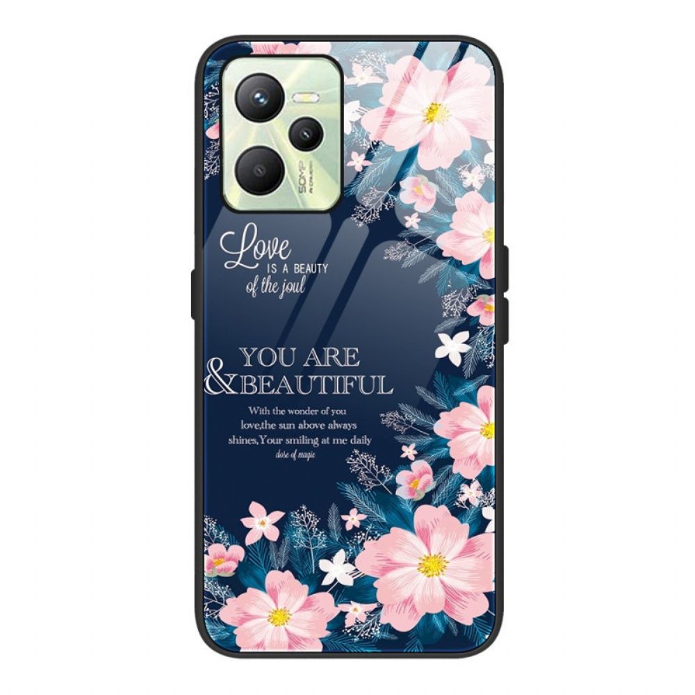 Telefoonhoesje voor Realme C35 Liefde Roze Bloemen