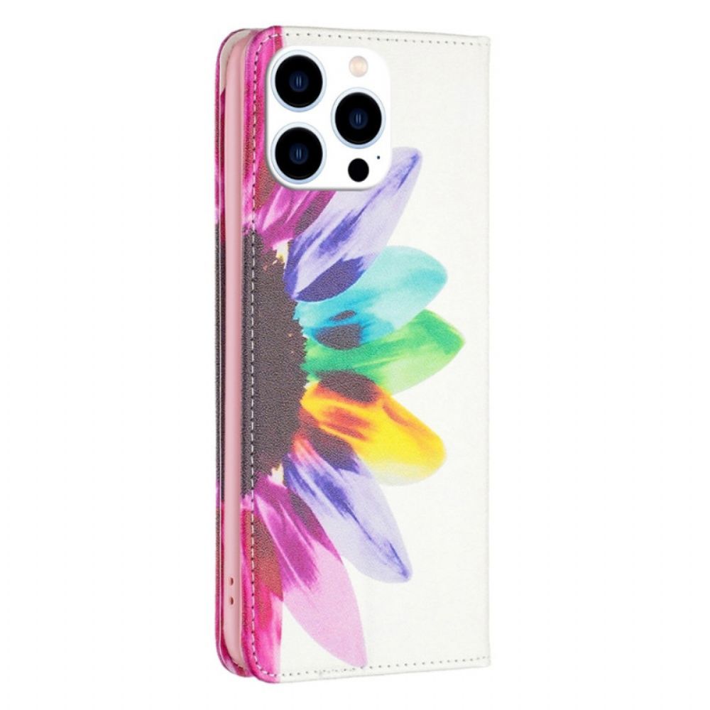 Bescherming Hoesje voor iPhone 14 Pro Folio-hoesje Aquarel Bloem