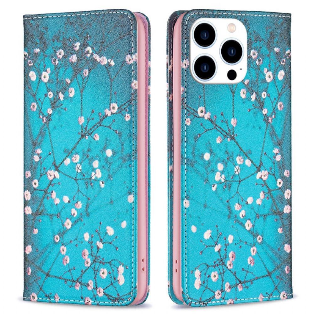 Bescherming Hoesje voor iPhone 14 Pro Folio-hoesje Bloemen