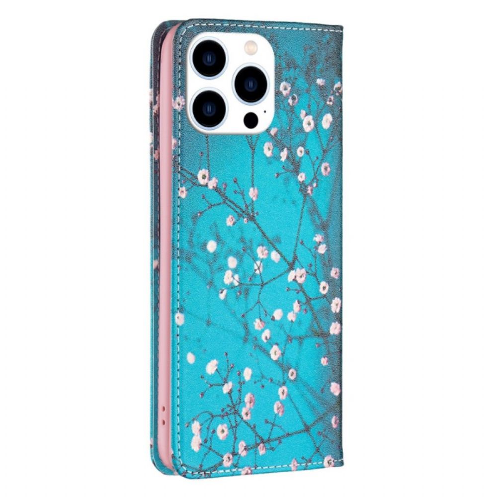 Bescherming Hoesje voor iPhone 14 Pro Folio-hoesje Bloemen