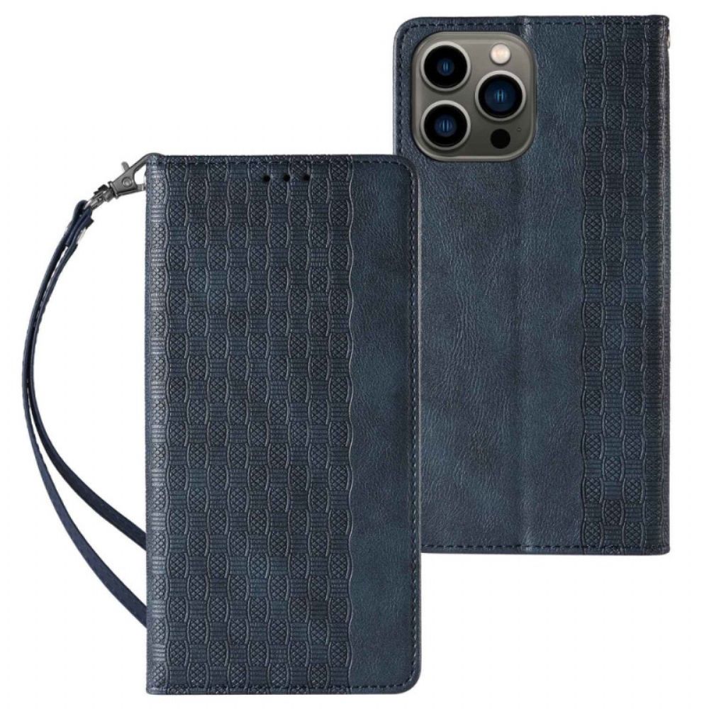 Bescherming Hoesje voor iPhone 14 Pro Met Ketting Folio-hoesje Vintage Strappy