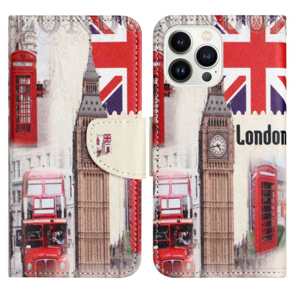 Flip Case voor iPhone 14 Pro Londen Reis