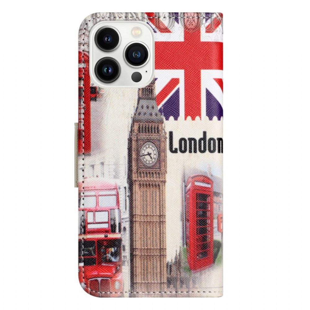 Flip Case voor iPhone 14 Pro Londen Reis