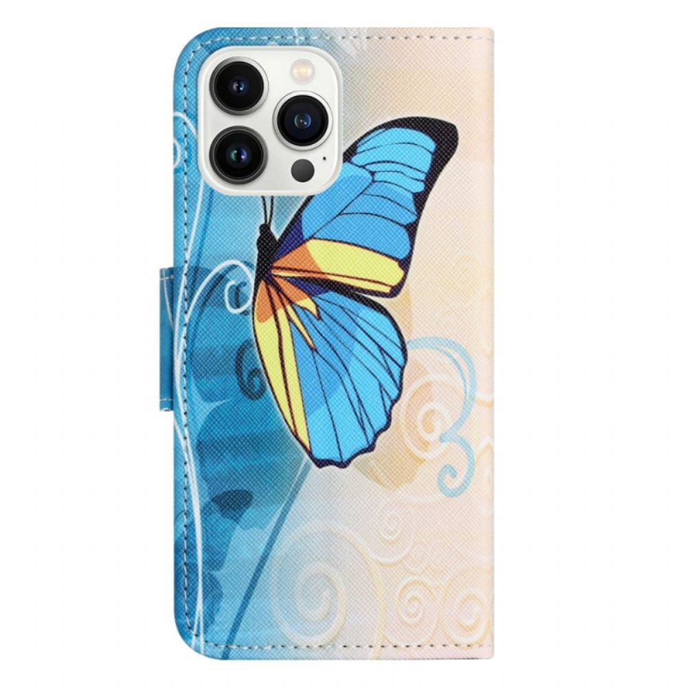 Flip Case voor iPhone 14 Pro Vlinders