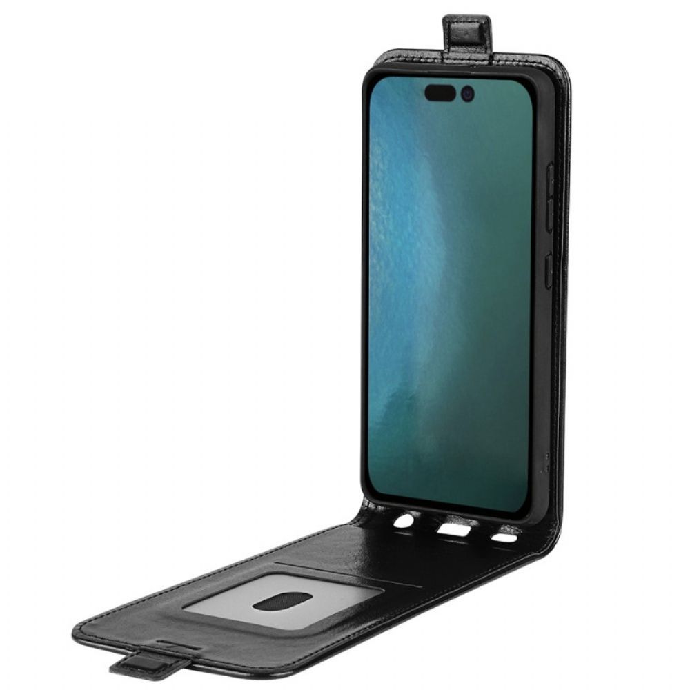 Folio-hoesje voor iPhone 14 Pro Flip Case Verticale Flap Leereffect