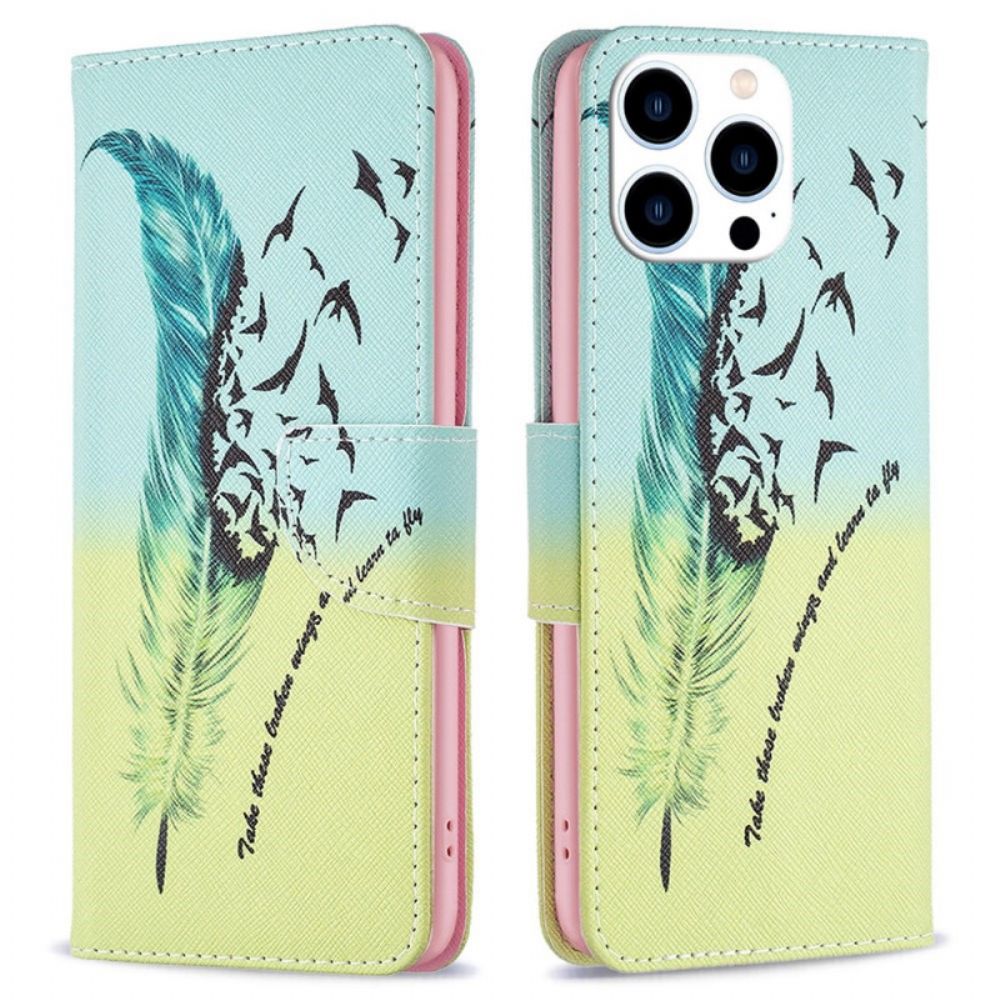 Folio-hoesje voor iPhone 14 Pro Veren