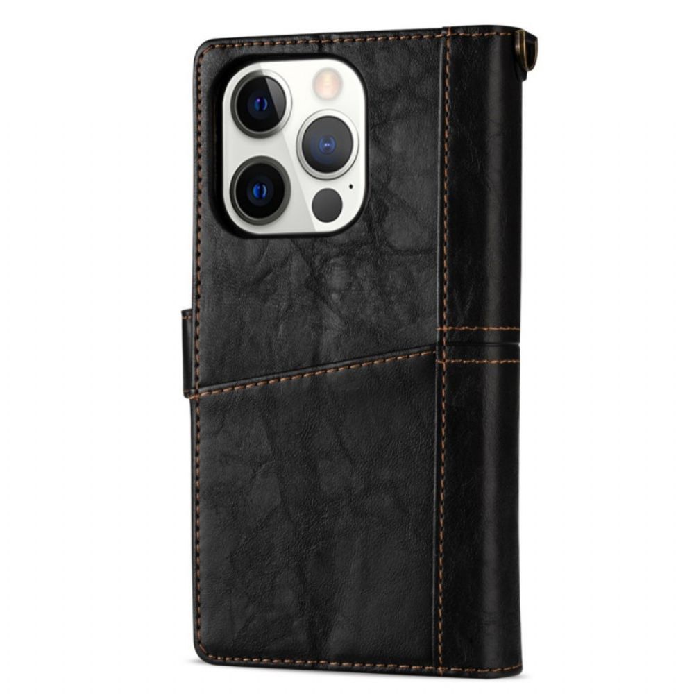 Folio-hoesje voor iPhone 14 Pro Vintage Multifunctioneel