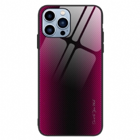 Hoesje voor iPhone 14 Pro Klassiek Gehard Glas Van Koolstofvezel