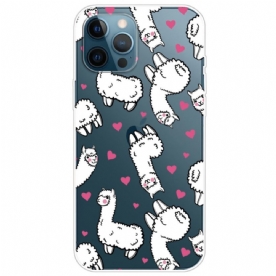 Hoesje voor iPhone 14 Pro Transparante Lama's