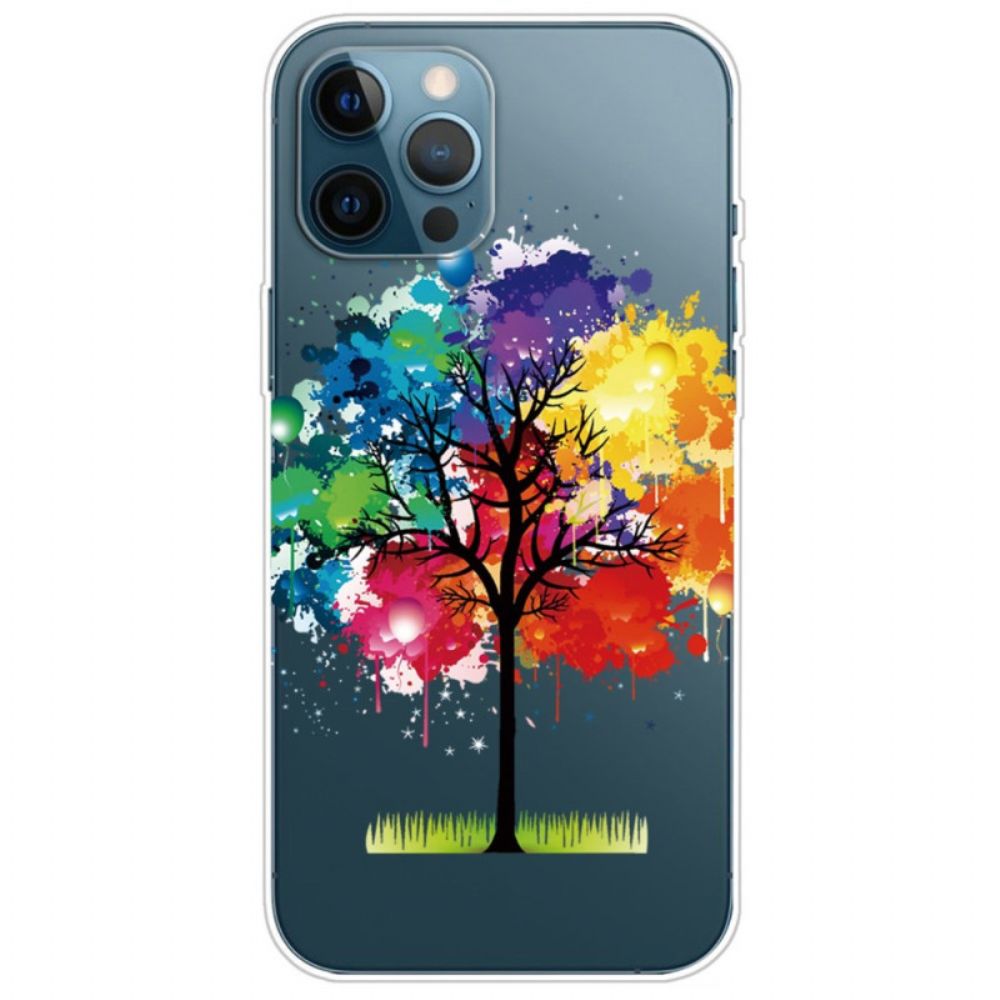 Hoesje voor iPhone 14 Pro Transparante Waterverfboom