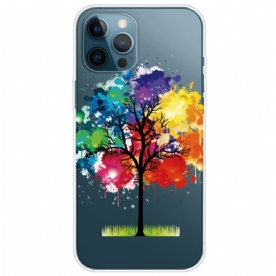 Hoesje voor iPhone 14 Pro Transparante Waterverfboom