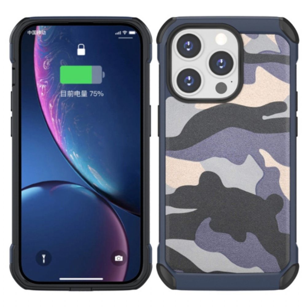 Hoesje voor iPhone 14 Pro Versterkte Camouflage