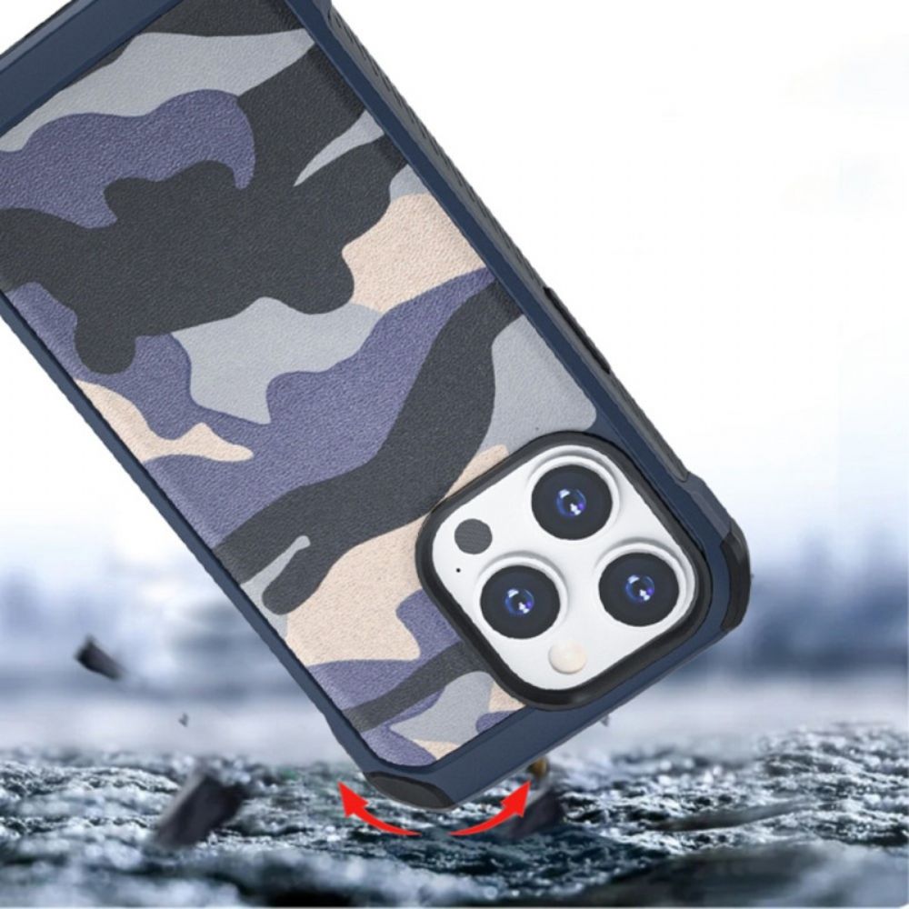 Hoesje voor iPhone 14 Pro Versterkte Camouflage