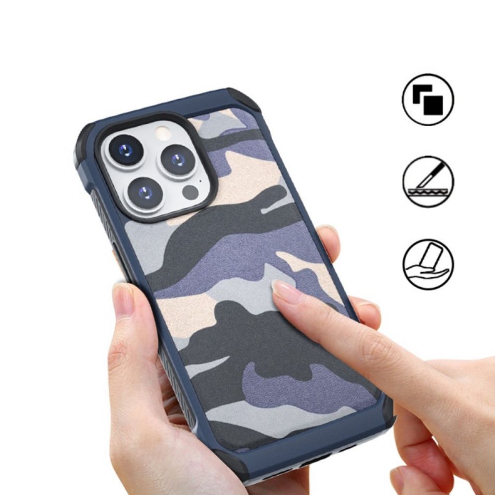 Hoesje voor iPhone 14 Pro Versterkte Camouflage