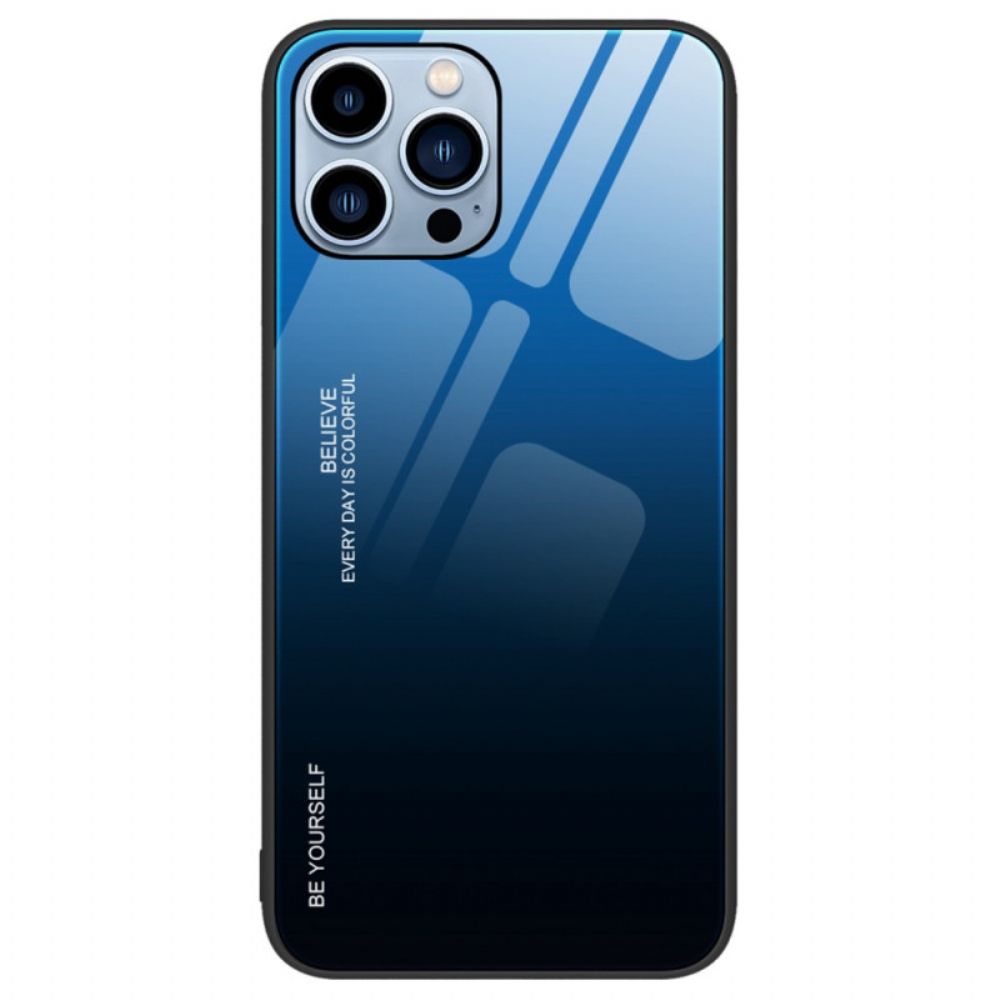 Hoesje voor iPhone 14 Pro Wees Jezelf Van Gehard Glas