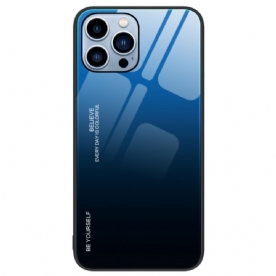 Hoesje voor iPhone 14 Pro Wees Jezelf Van Gehard Glas