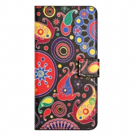 Leren Hoesje voor iPhone 14 Pro Galaxypatroon