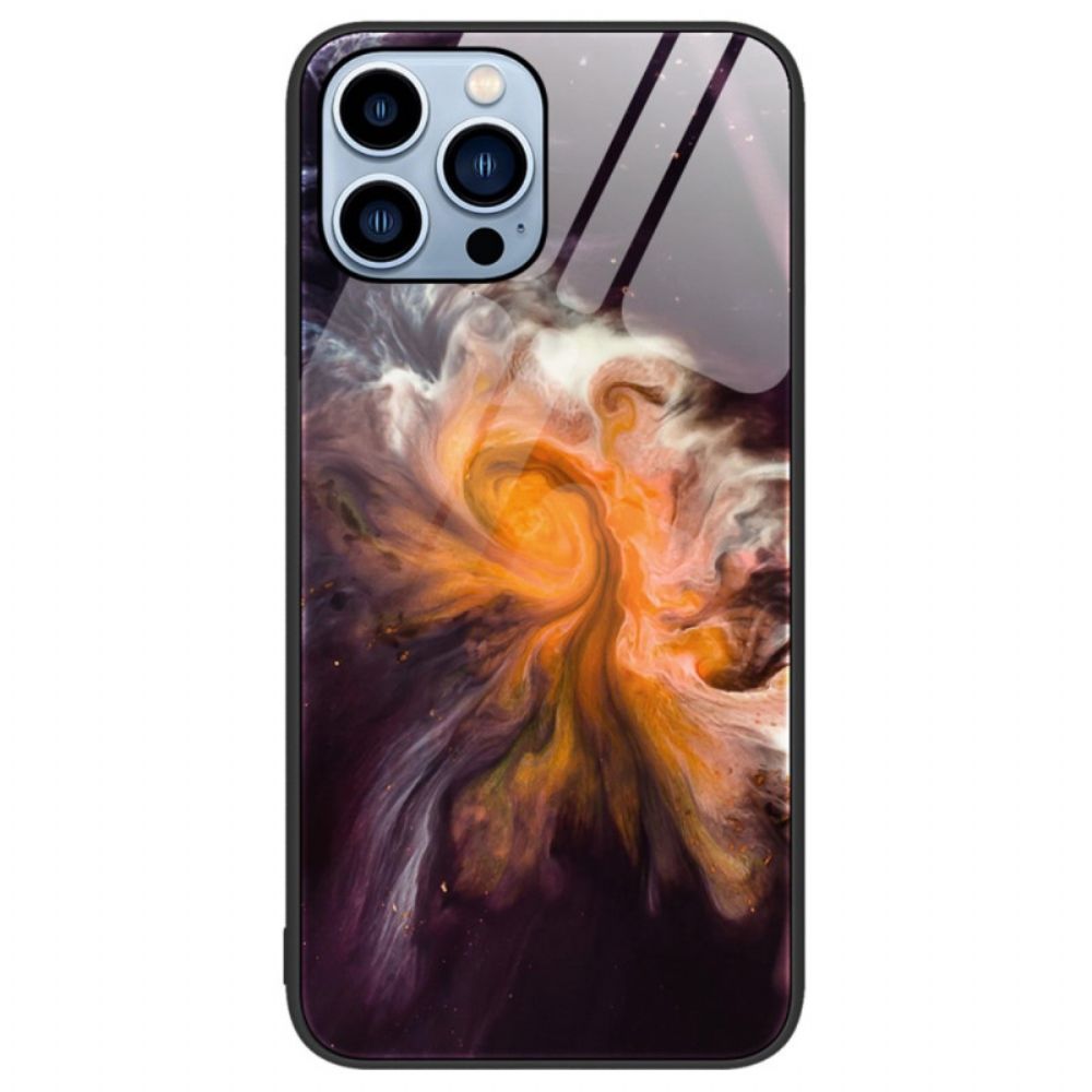 Telefoonhoesje voor iPhone 14 Pro Marmer Kleuren Gehard Glas