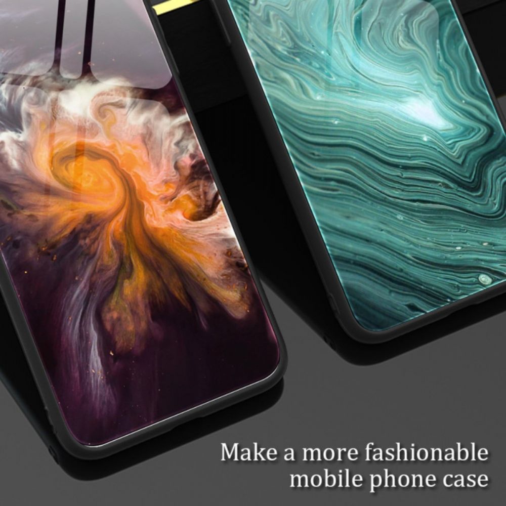 Telefoonhoesje voor iPhone 14 Pro Marmer Kleuren Gehard Glas