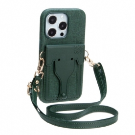 Telefoonhoesje voor iPhone 14 Pro Olifantenkaarthouder Met Lanyard