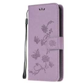 Leren Hoesje voor Samsung Galaxy S20 Plus / S20 Plus 5G Met Ketting Discretie Vlinders Met Riem