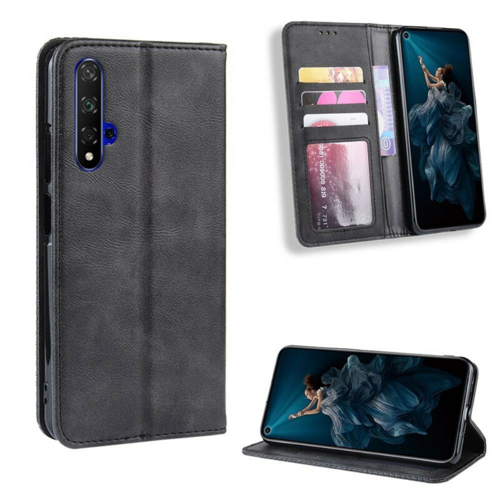 Bescherming Hoesje voor Huawei Nova 5T / Honor 20 Folio-hoesje Vintage Gestileerd Leereffect