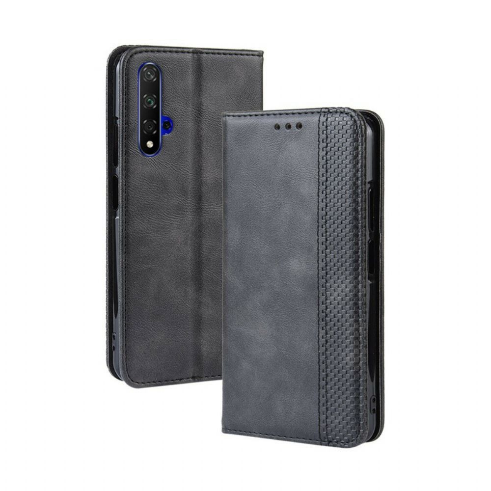 Bescherming Hoesje voor Huawei Nova 5T / Honor 20 Folio-hoesje Vintage Gestileerd Leereffect