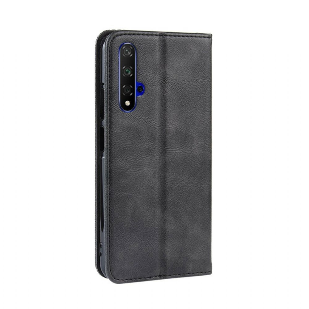 Bescherming Hoesje voor Huawei Nova 5T / Honor 20 Folio-hoesje Vintage Gestileerd Leereffect