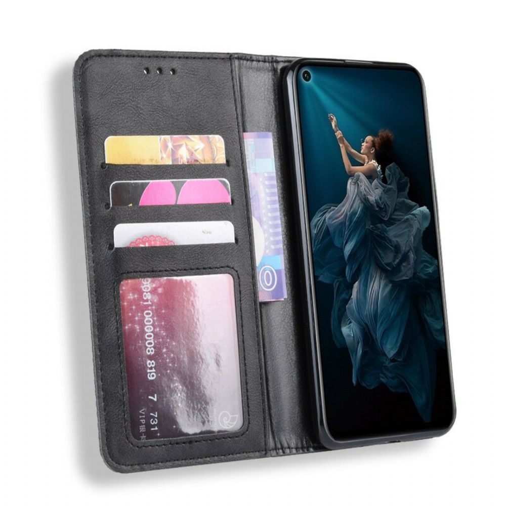 Bescherming Hoesje voor Huawei Nova 5T / Honor 20 Folio-hoesje Vintage Gestileerd Leereffect