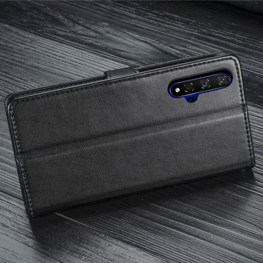 Folio-hoesje voor Huawei Nova 5T / Honor 20 Faux Leder En Vintage Sluiting