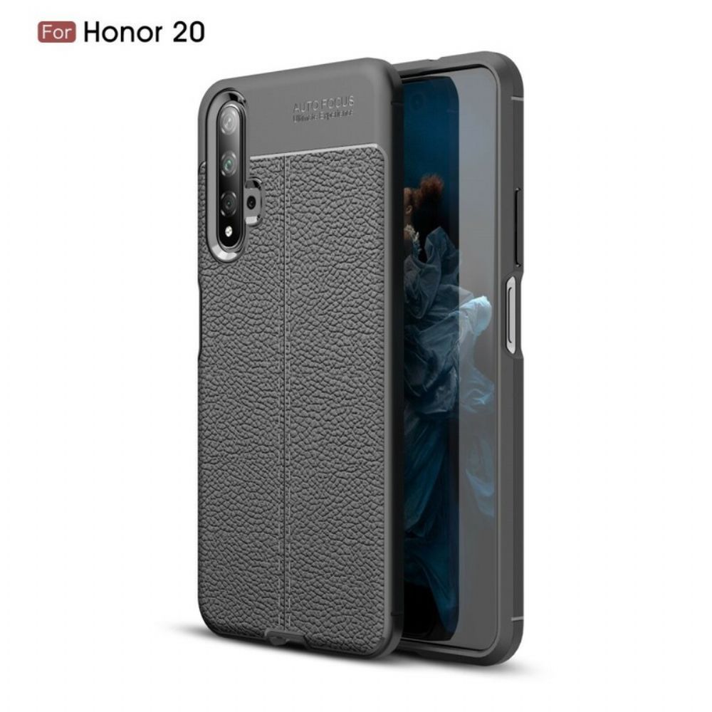 Hoesje voor Huawei Nova 5T / Honor 20 Litchi Dubbele Lijn Leereffect