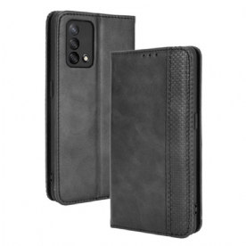 Bescherming Hoesje voor Oppo A74 4G Folio-hoesje Gestyled Vintage Leereffect