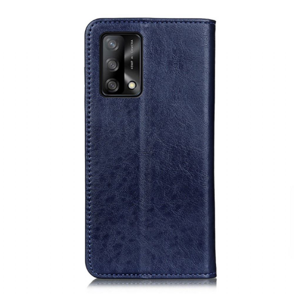 Bescherming Hoesje voor Oppo A74 4G Folio-hoesje Ledertextuur