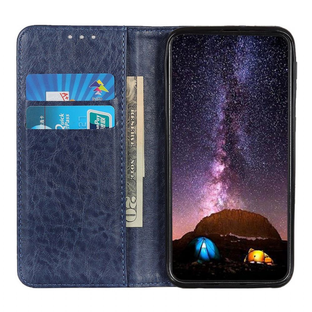 Bescherming Hoesje voor Oppo A74 4G Folio-hoesje Ledertextuur