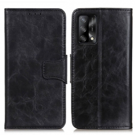 Flip Case voor Oppo A74 4G Gespleten Lederen Omkeerbare Sluiting