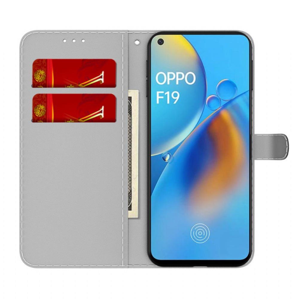 Leren Hoesje voor Oppo A74 4G Abstract Patroon