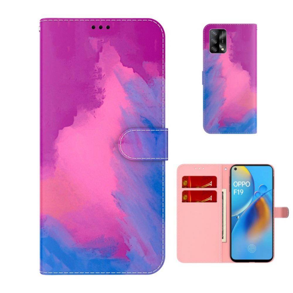 Leren Hoesje voor Oppo A74 4G Aquarel