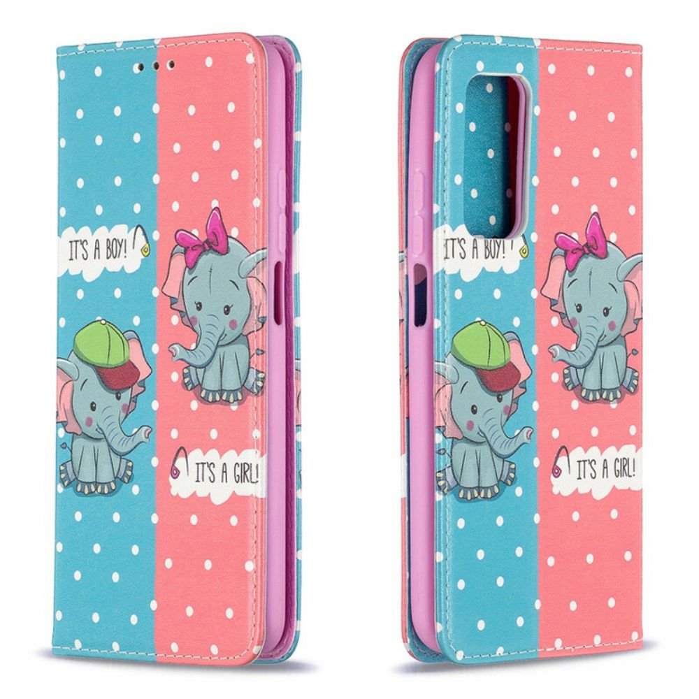 Bescherming Hoesje voor Xiaomi Mi 10T / 10T Pro Folio-hoesje Baby Olifanten