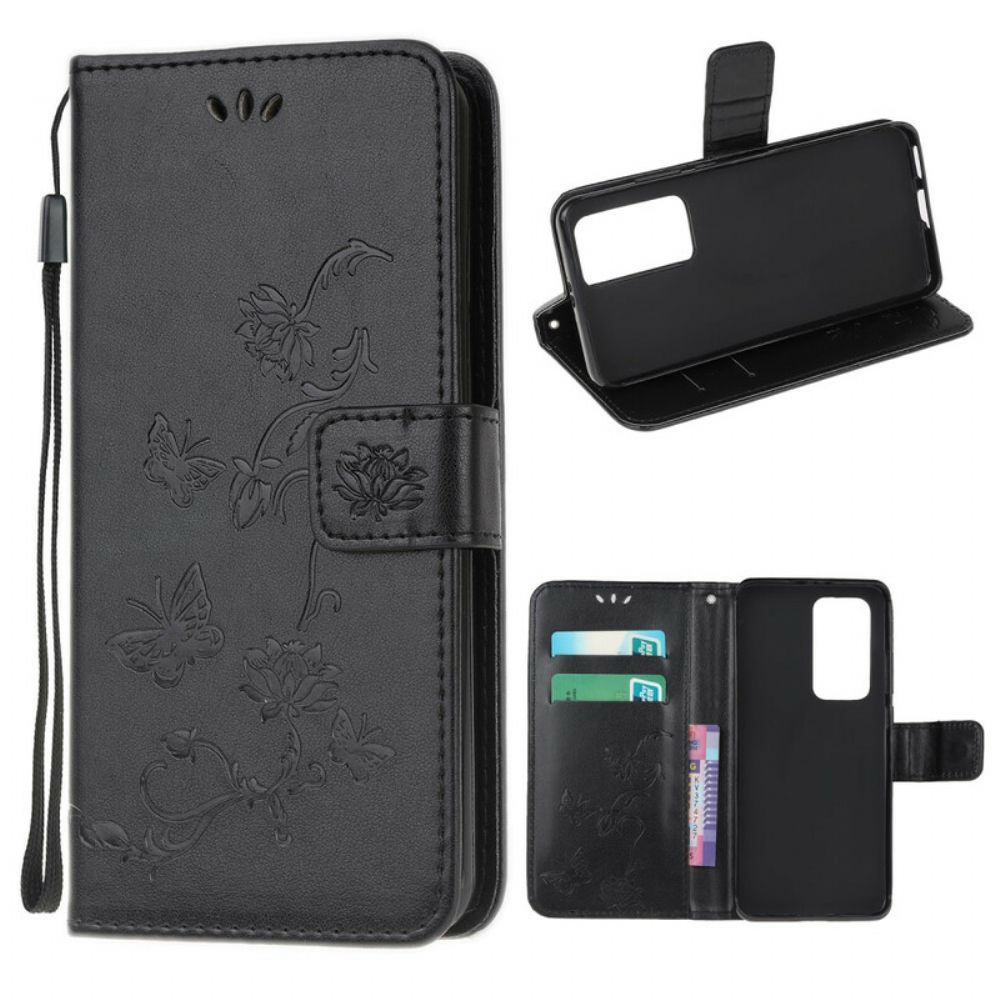 Flip Case voor Xiaomi Mi 10T / 10T Pro Aziatische Vlinders En Bloemen