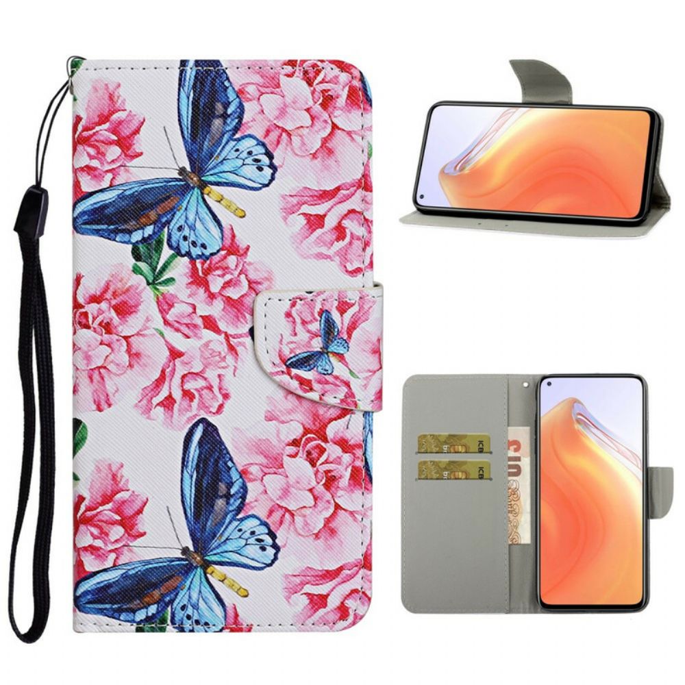 Folio-hoesje voor Xiaomi Mi 10T / 10T Pro Bloemen Vlinders Band