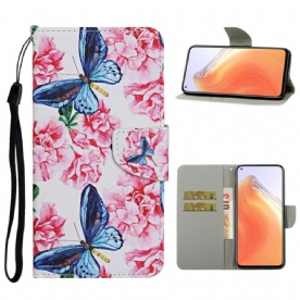 Folio-hoesje voor Xiaomi Mi 10T / 10T Pro Bloemen Vlinders Band