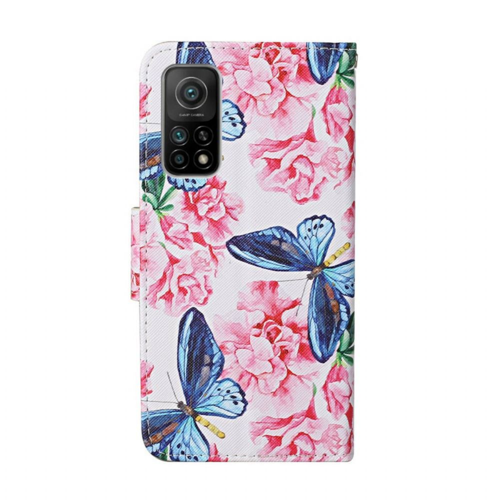 Folio-hoesje voor Xiaomi Mi 10T / 10T Pro Bloemen Vlinders Band