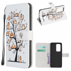 Folio-hoesje voor Xiaomi Mi 10T / 10T Pro Met Ketting Funky Katten Met Riem